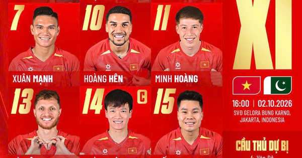 Đội tuyển Việt Nam quyết thắng Pakistan: Hoàng Đức, Minh Hoàng và Tài Lộc đá chính, Đình Bắc dự bị